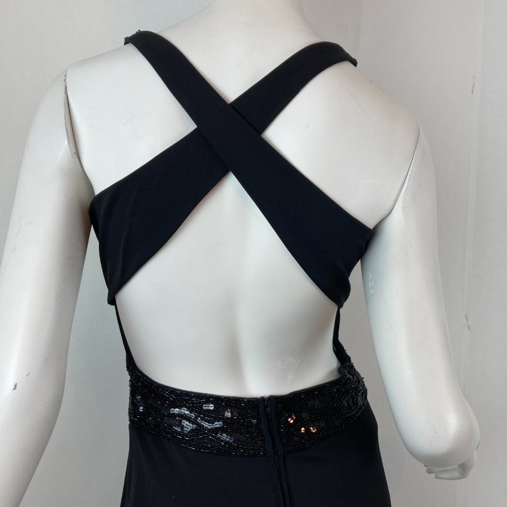 Beaded Open Back Strap Formal
